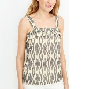 🆕 J. Crew Ikat Print Ruffle Flounce Tank Top